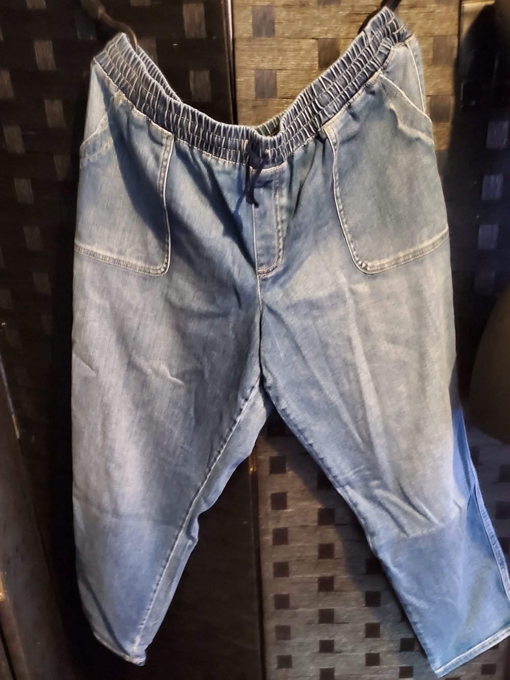 Maurices Light Blue Cropped Women's Denim Joggers